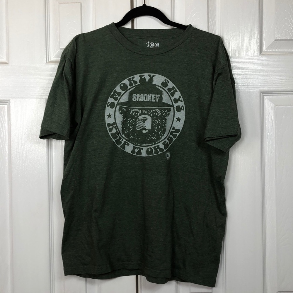 Green Smokey The Bear Tee Shirt Mens Large
